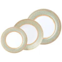 Столовый набор на 6 персон 18 предметов Золотая сетка Мятный - Lefard