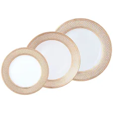 Столовый набор на 6 персон, 18 предметов, Золотая сетка – Lefard