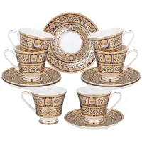 Фарфоровый чайный набор на 6 персон, 12 предметов, Императорский, 270 мл – Lefard