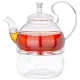 Стеклянный заварочный чайник с фильтром из нержавеющей стали и стеклянной подставкой для подогрева 600 мл – Agness