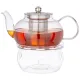 Стеклянный заварочный чайник с фильтром из нержавеющей стали и стеклянной подставкой для подогрева 800 мл – Agness