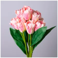 Букет искусственный из 9 тюльпанов длина=44см, цвет розовый - Lefard