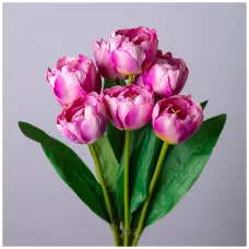Букет искусственный из 9 тюльпанов длина=43см, цвет лиловый - Lefard