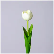 Цветок искусственный тюльпан длина=44см, цвет белый - Lefard