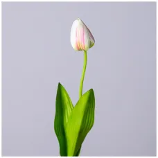 Цветок искусственный тюльпан длина=48см, цвет кремово-розовый - Lefard