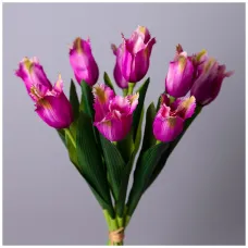 Букет искусственный из 9 тюльпанов длина=39см, цвет кармин - Lefard