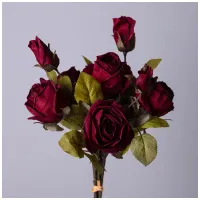 Букет из искусственных роз, длина 53 см, цвет бордо – Lefard