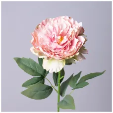 Цветок искусственный пион длина=62см, цвет кремово-розовый - Lefard