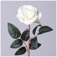 Цветок искусственный роза длина=51см, цвет белый - Lefard