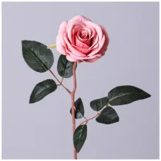 Цветок искусственный роза длина=51см, цвет розовый - Lefard