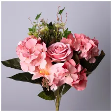 Цветочная композиция с розами длина=48см, цвет розовый - Lefard