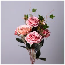 Букет из искусственных роз длина=50см, цвет кремово-розовый - Lefard