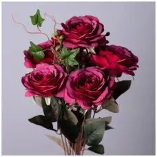 Букет из искусственных роз длина=50см, цвет винный - Lefard