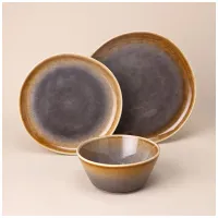 Набор посуды обеденный на 4 персоны, 12 предметов, коричневый – Lefard