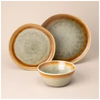 Набор посуды обеденный на 4 персоны, 12 предметов, зеленый – Lefard