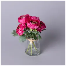 Букет искусственных цветов в круглой вазе высота= 16см - Lefard