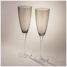 Набор бокалов для шампанского из 2 шт mirage grey 290 мл - Lefard