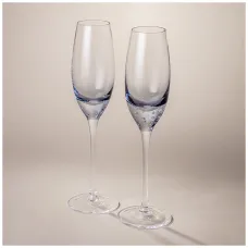 Набор бокалов для шампанского из 2 шт bubles blue 200 мл - Lefard
