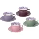 Фарфоровый кофейный набор на 4 персоны 8 предметов lilac 180 мл - Lefard