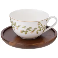 Чайная пара Березки 300 мл деревянное блюдце – Lefard