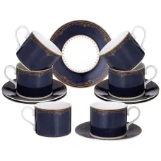 Фарфоровый чайный набор на 6 персон 12 предметов horse club 300 мл - Lefard