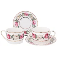 Фарфоровый чайный набор на 2 персоны, 4 предмета, Melody of Roses, 250 мл – Lefard