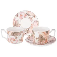 Фарфоровый чайный набор на 2 персоны, 4 предмета, 230 мл – Lefard