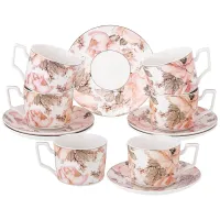 Фарфоровый чайный набор на 6 персон, 12 предметов, 230 мл – Lefard