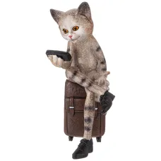Фигурка декоративная кот-путешественник 9х6,7х16 см - Lefard