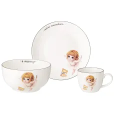 Набор посуды Я танцую, 3 пр.: салатник 470 мл, тарелка 20 см, кружка 220 мл