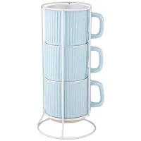 Набор чашек из 3 штук на металлической подставке 260 мл – Lefard