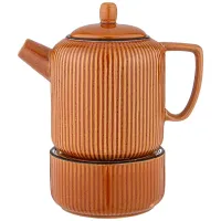 Керамический заварочный чайник 900 мл коллекция Арт-Деко с подставкой для подогрева - Lefard