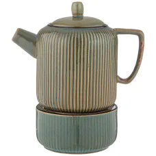 Керамический заварочный чайник 900 мл коллекция арт-деко с подставкой для подогрева - Lefard