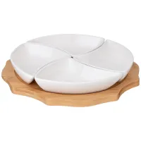 Менажница Native 4 секции на деревянной подставке 24,2*4 см - Lefard