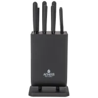 Набор ножей с ножницами и мусатом на пластиковой подставке, 8 предметов – Agness