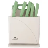 Набор ножей НЖС на пластиковой подставке и разделочная доска, 7 предметов - Agness