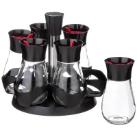 Набор баночек для специй из 6 штук на вращающейся подставке - Agness