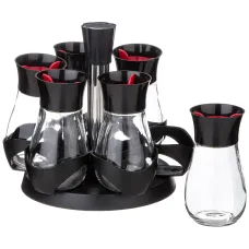 Набор баночек для специй из 6 штук на вращающейся подставке - Agness