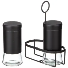 Набор баночек для специй из 2 штук на металлической подставке - Agness