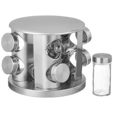 Набор баночек для специй из 8 штук 90 мл на вращающейся подставке - Agness
