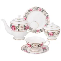 Фарфоровый чайный сервиз на 6 персон, 20 предметов Melody of Roses 1100/300/270 мл – Lefard