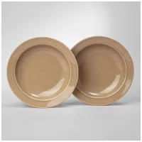 Набор тарелок суповых Tint 22,5 см (мокко) 2 штуки - Lefard