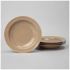 Набор тарелок суповых Tint 22,5 см (мокко) 4 штуки - Lefard