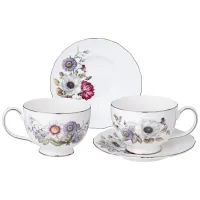 Фарфоровый чайный набор на 2 персоны, 4 предмета BOUQUET, 280 мл – Lefard