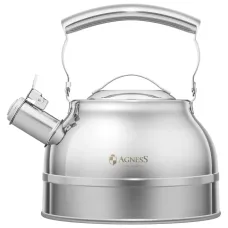 Чайник со свистком 2,7 л, термоаккумулирующее дно, индукция - Agness