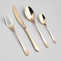 Набор столовых приборов 24 предмета Senso, сталь 18/10, PVD покрытие, цвет: шампань - Agness