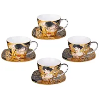 Фарфоровый чайный набор на 4 персоны, 8 предметов Art Collection (Г. Климт), 250 мл – Lefard
