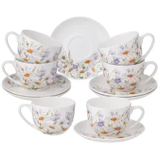 Фарфоровый чайный набор на 6 персон, 12 предметов Sentiment, 330 мл – Lefard