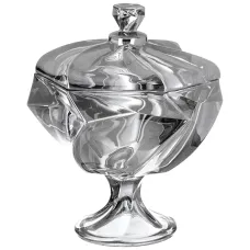 Блюдо с крышкой на ножке Bohema Grey, диаметр=17 см, высота=21.5 см – Lefard