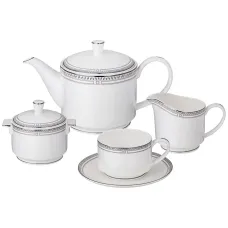 Фарфоровый чайный сервиз на 6 персон, 15 предметов, Грэй - Lefard